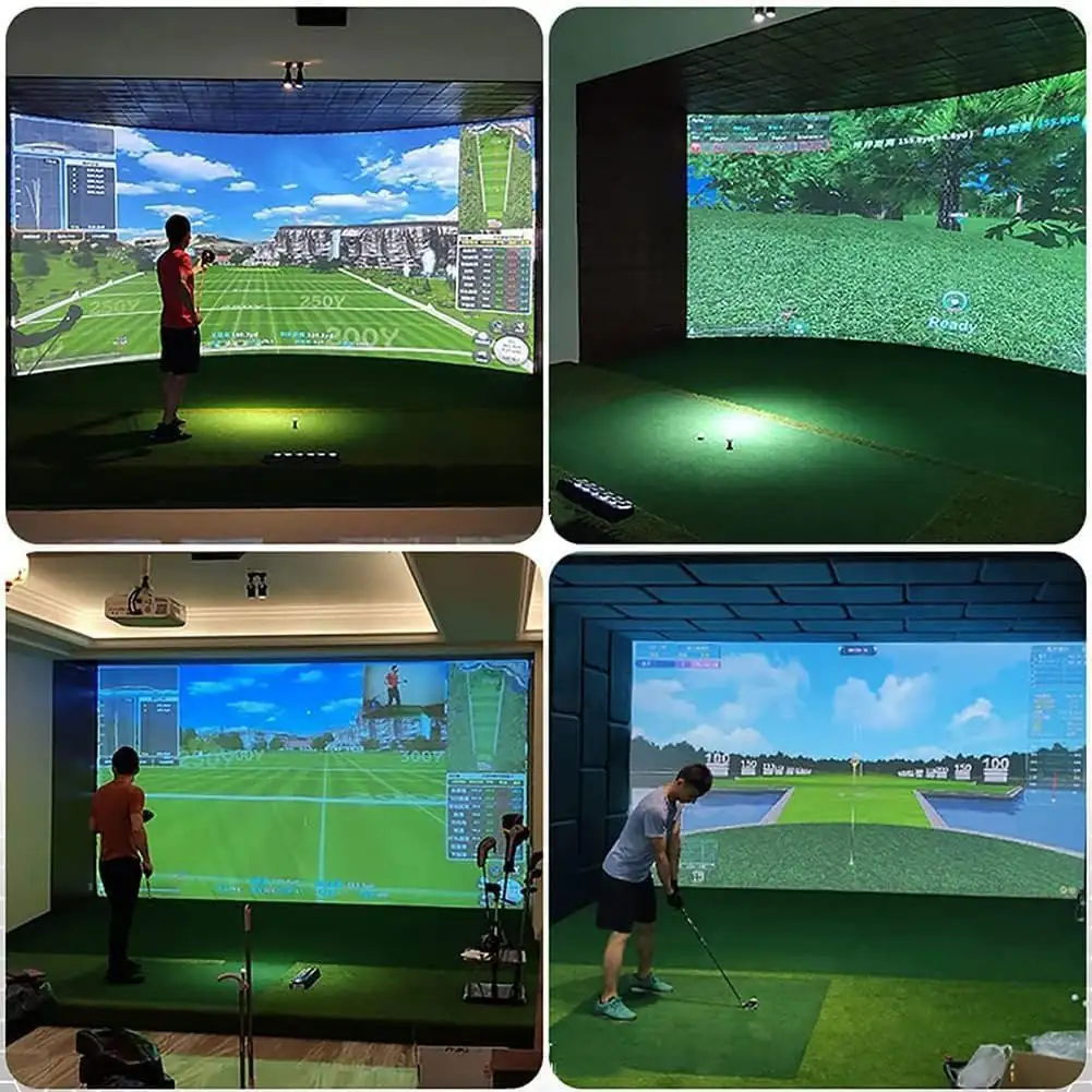 Golf simulador con pantalla de impacto